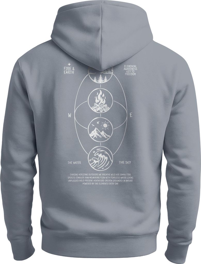 Herren Hoodie Backprint Nature Balance Outdoor Icons Kapuzen-Pullover Männer Fashion Streetstyle Neverless