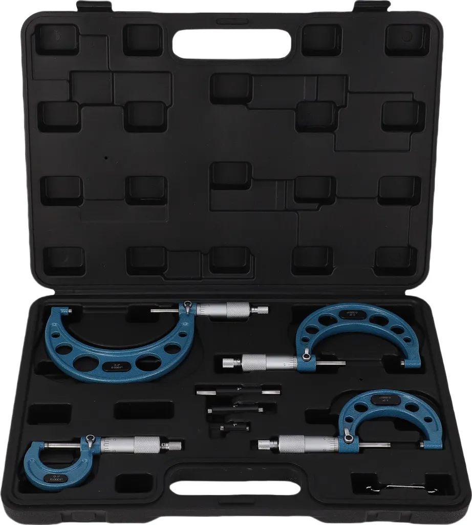 Set 4 Micrometri Esterni 0-4 Pollici | Precisione 0,0001" Professionale