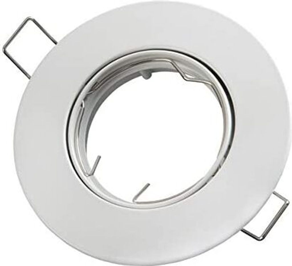 Einbaustrahler GU10 Ø80mm Bohrloch Alu inkl. GU5.3 Fassung für LED Leuchtmittel 50mm LED Lampen G4 MR11 MR16, Weiß Rund