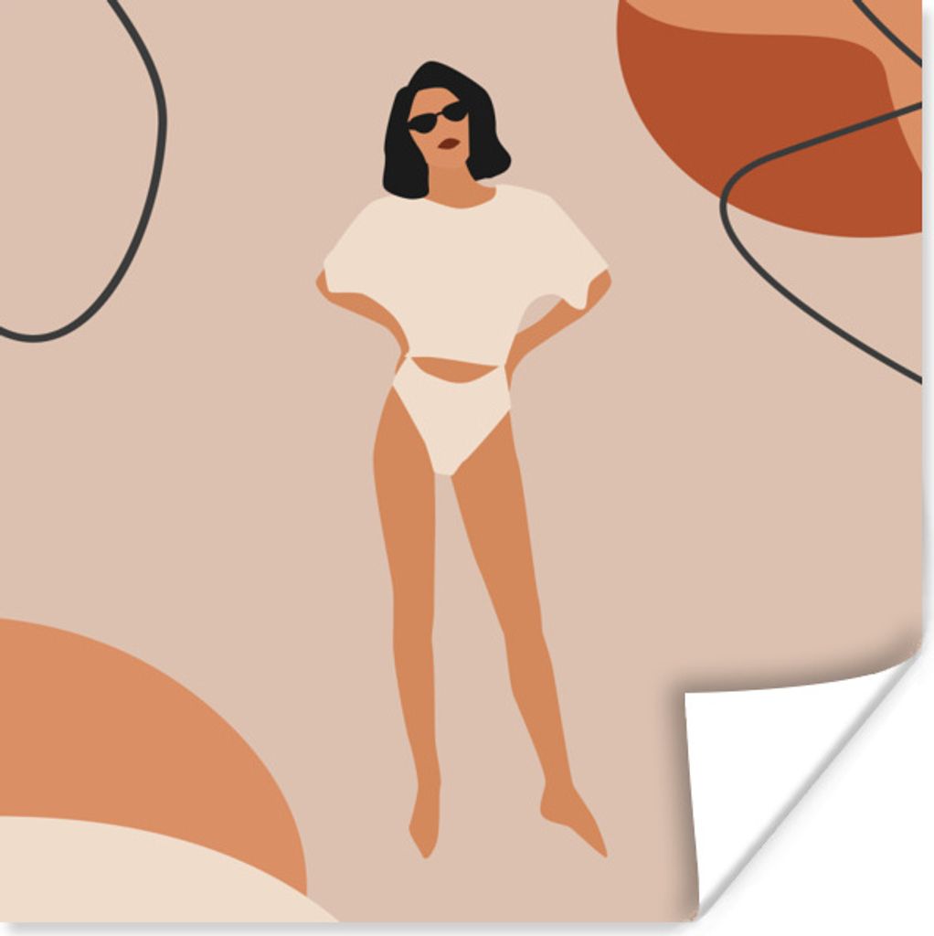 MuchoWow Poster Sommer - Frau - Abstrakt 30x30 cm - Wandposter - Printing