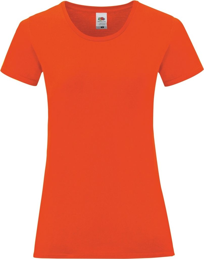 Fruit Of The Loom Damen T-Shirt Iconic, kurzärmlig PC3400 (M) (Feuerrot)