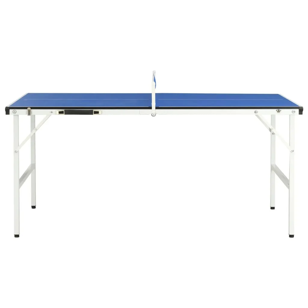 vidaXL Table de ping-pong pliable avec filet 152x76x66 cm - Bleu Azur