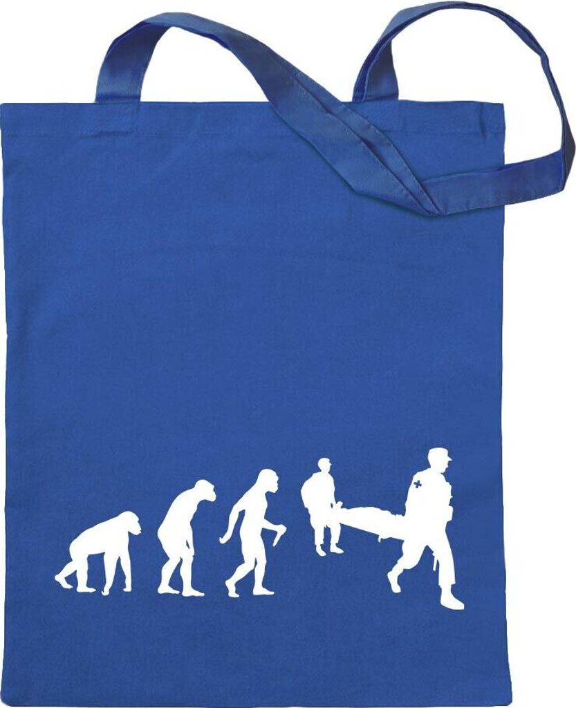 Kiwistar - Baumwolltasche - royalblau - Sanitäter Rettung Evolution - Tragetasche Stoffbeutel Umhängetasche Langer Henkel