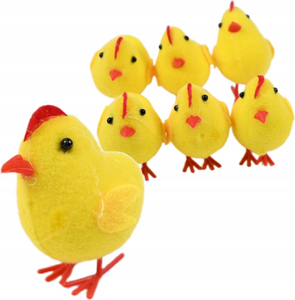 Osterküken Deko 6er Set 5cm - Niedliche Chenille Küken für Osterkorb & Basteln
