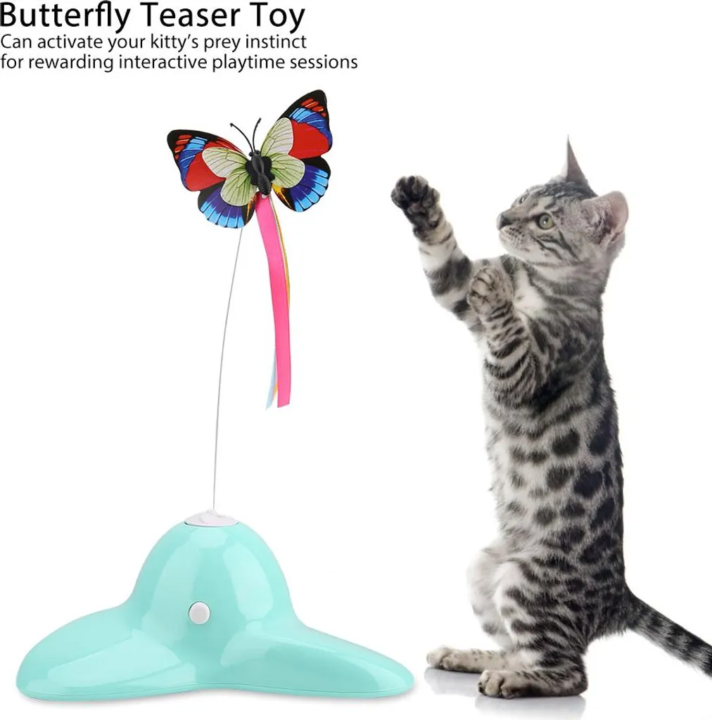 Jouet Interactif Chat Papillon rotatif et Lumineux pour les Enfants