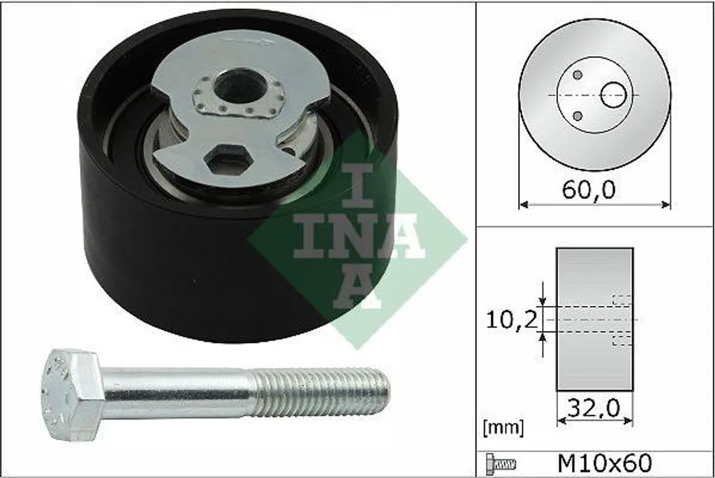 Rouleau tendeur INA 531 0504 10 pour courroie crantée Transit OE 1135356