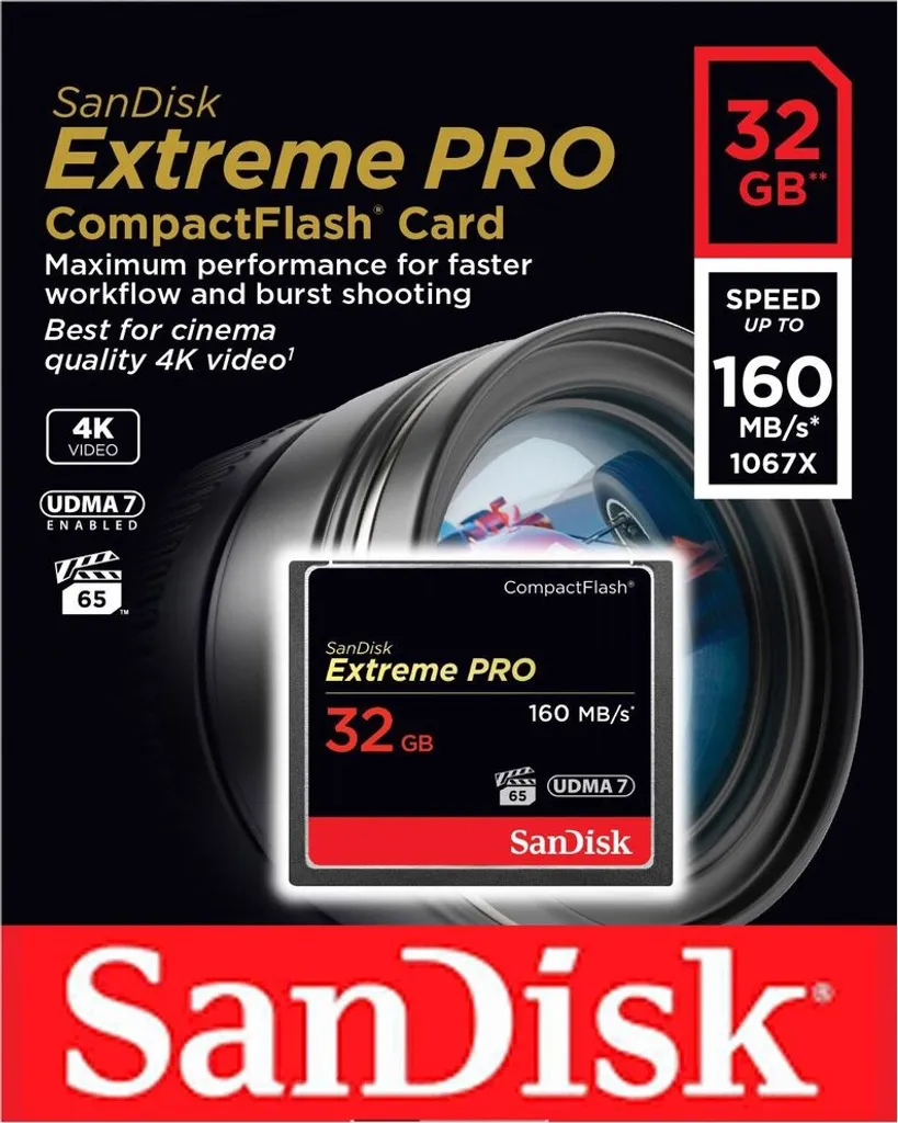 SanDisk 32GB Extreme Pro CF 160MB/s CompactFlash - 5