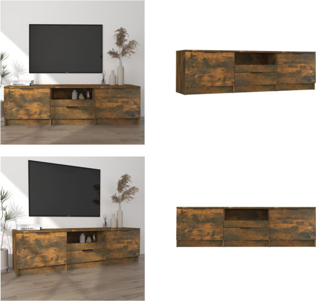 vidaXL TV Schrank Räuchereiche 140x35x40 cm Holzwerkstoff - TV-Schrank - TV-Schränke - TV-Ständer - TV-Möbel
