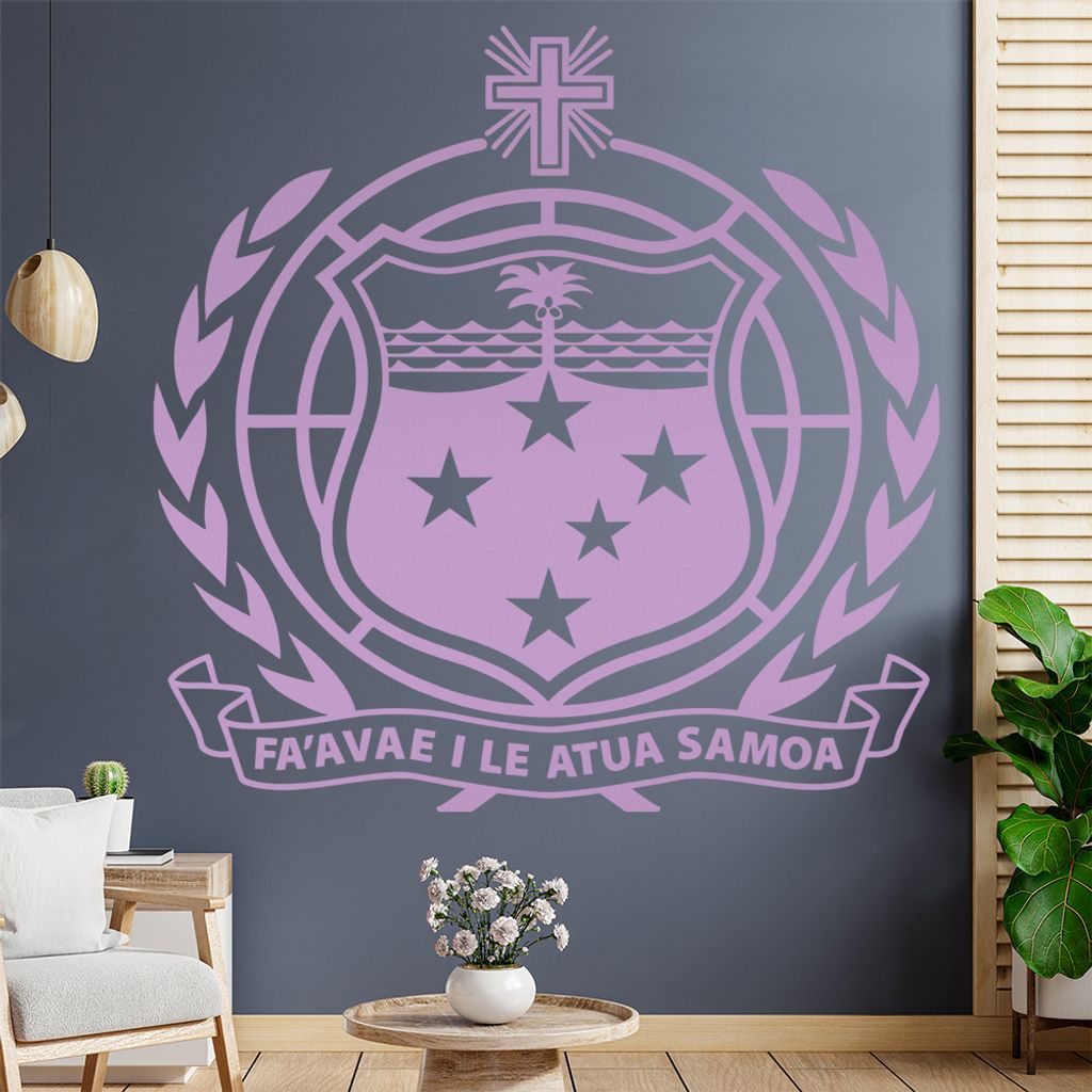 Samoa Wappen Wandtattoo Wandaufkleber Wall Sticker - Dekoration, Küche, Wohnzimmer, Schlafzimmer, Badezimmer