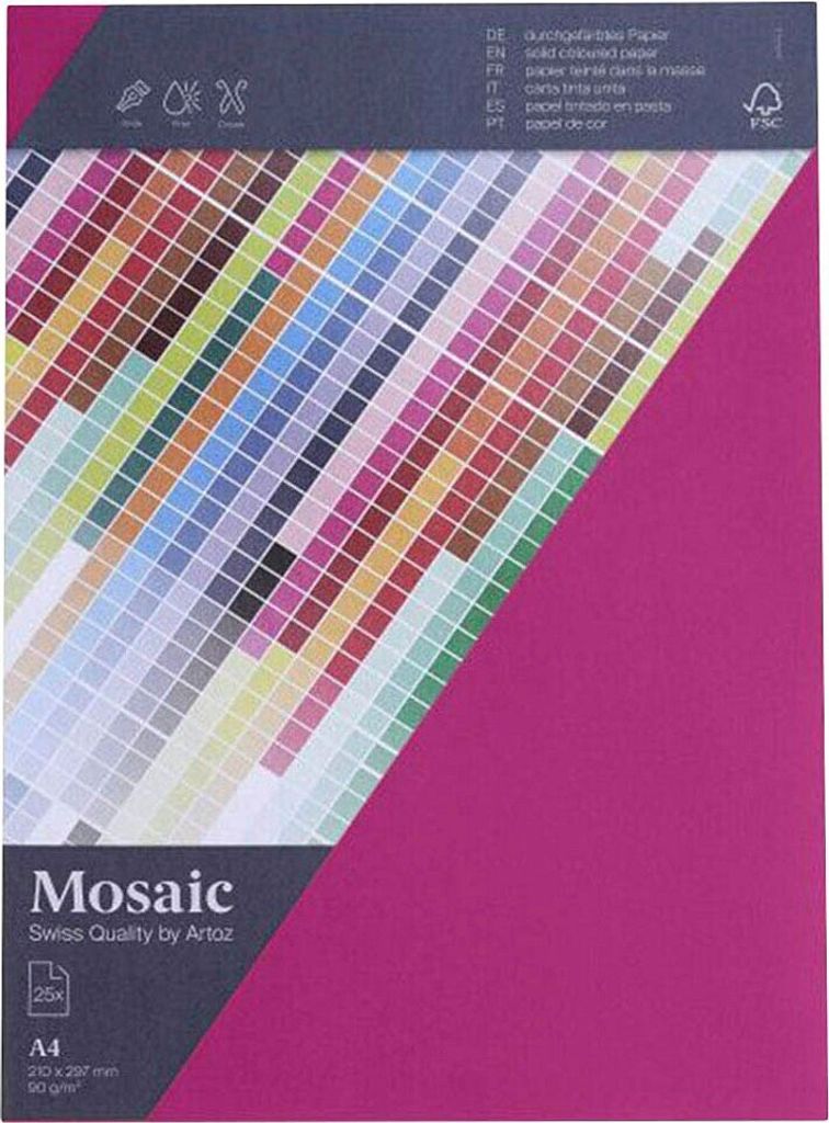 artoz Briefpapier Mosaic fuchsia DIN A4 90 g/qm 25 Blatt