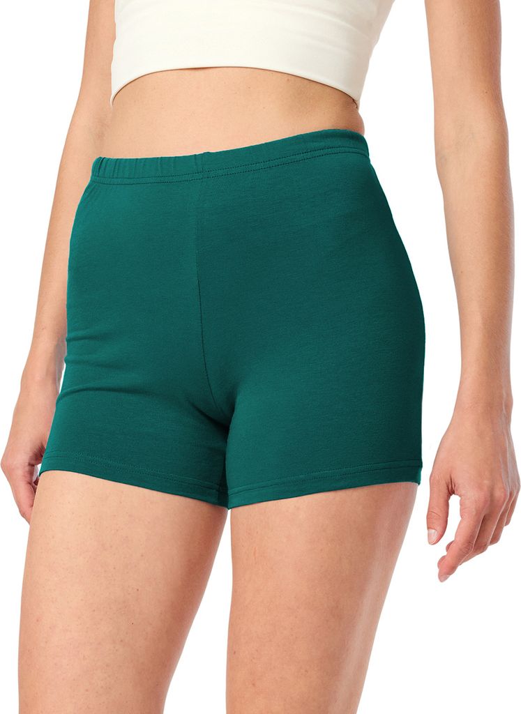 Merry Style Damen Shorts Radlerhose Kurze Hose Boxershorts aus Viskose MS10-283(Smaragdgrün, M)
