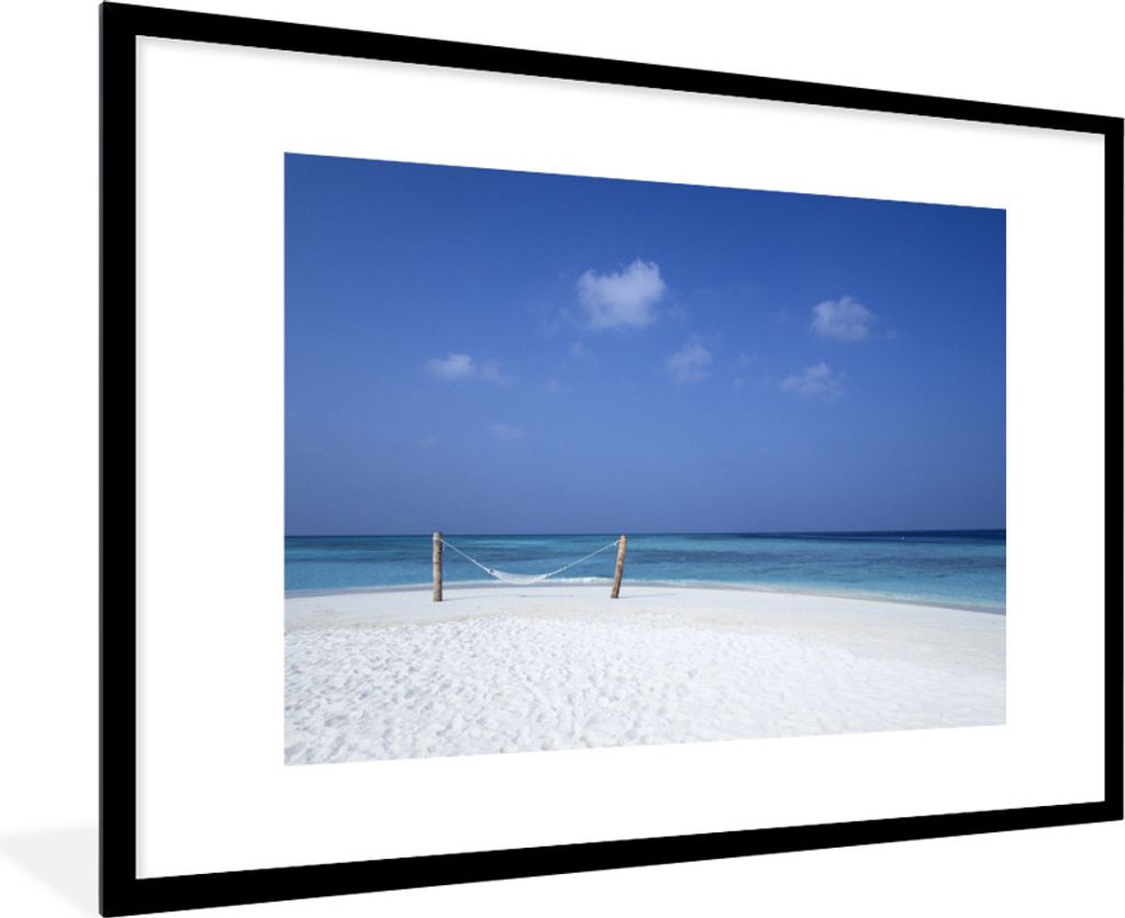 MuchoWow® Gerahmtes Poster Strand - Hängematte - Himmel Produktbild 