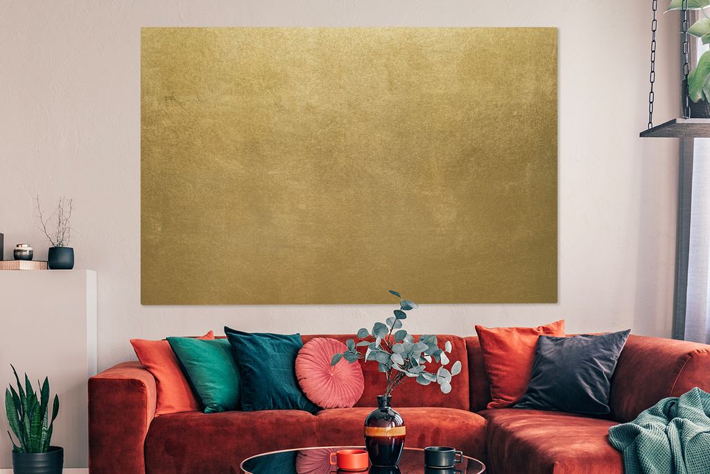 OneMillionCanvasses - Leinwandbilder - 150x100 cm, Gold - Luxus - Abstrakt, Wandbilder Kunstdruck Wanddekoration
