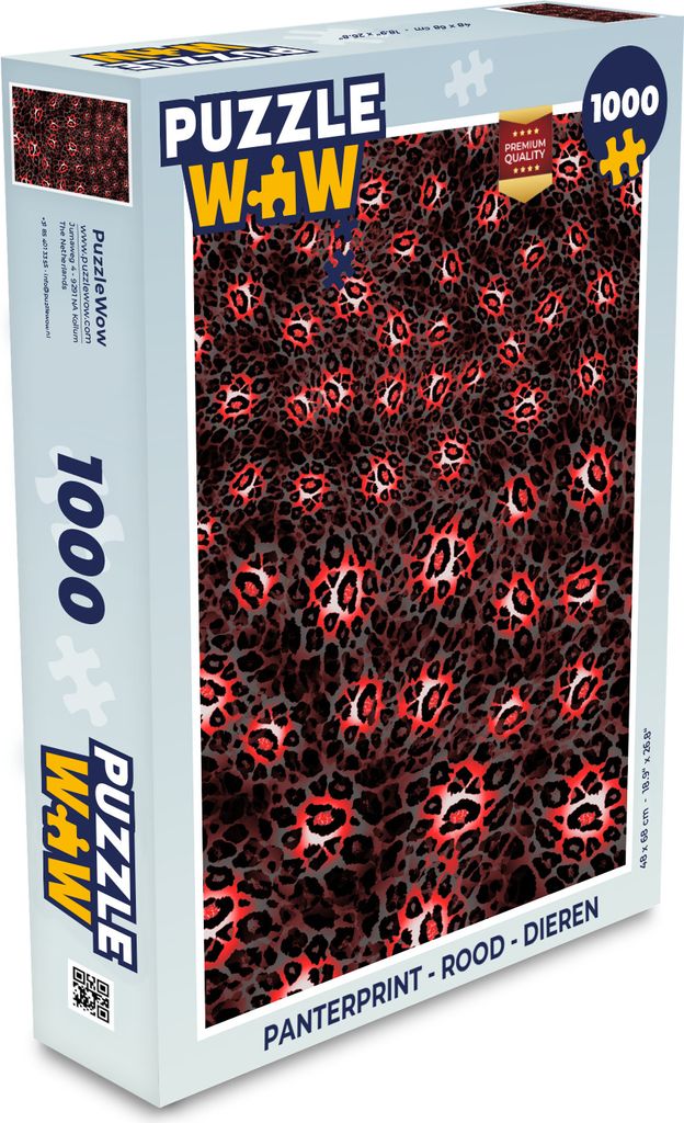 MuchoWow Puzzle 1000 Teile Panther Druck - Rot - Tiere - Spielzeug - Alt und Jung - Spiele - Puzzeln