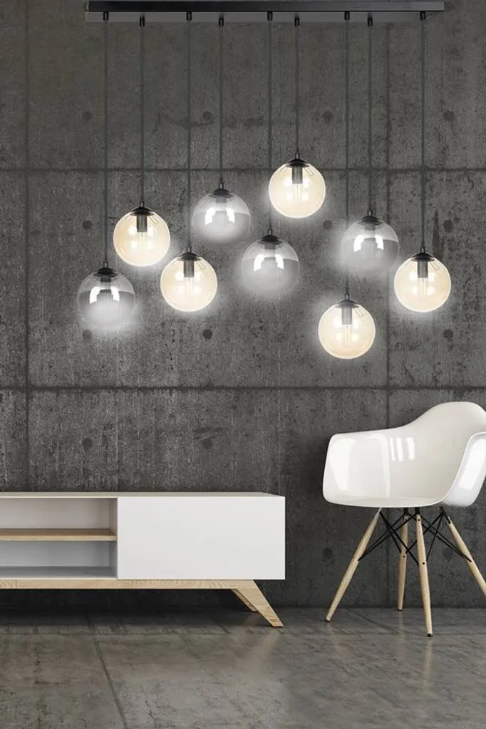 Suspension Plafonnier Multi-bras Cosmo 9 Noir et Or pour Salon - 18