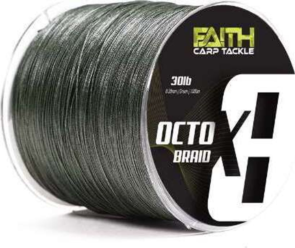 Faith OctoX8 Geflochtene Schnur - Grün - 30lb - 0,20mm - Produktbild 