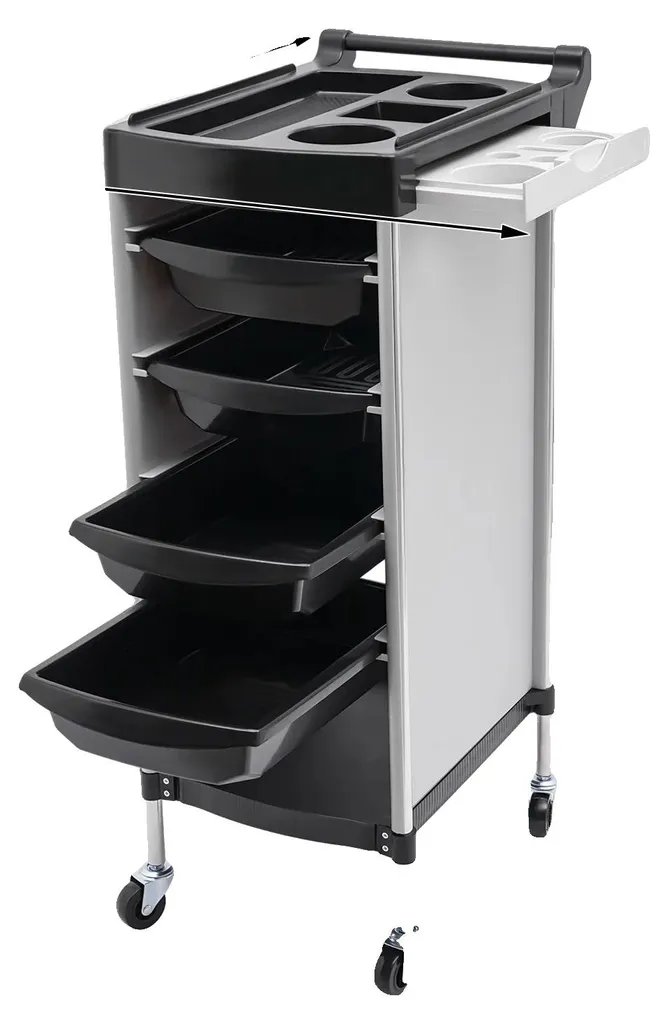 Meuble de rangement 6 niveaux noir en métal avec roues pivotantes