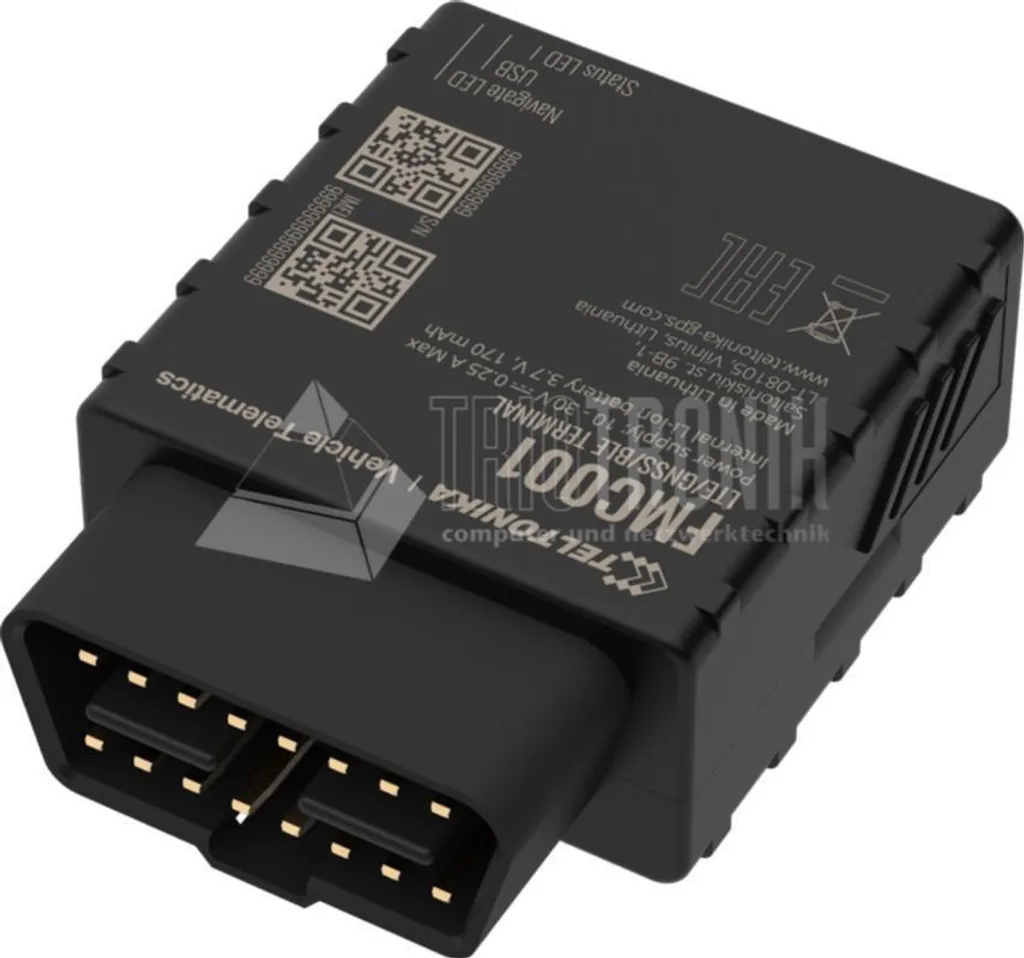 Traceur GPS OBD Teltonika FMC001 Routeur Auto Connecté 4G Noir