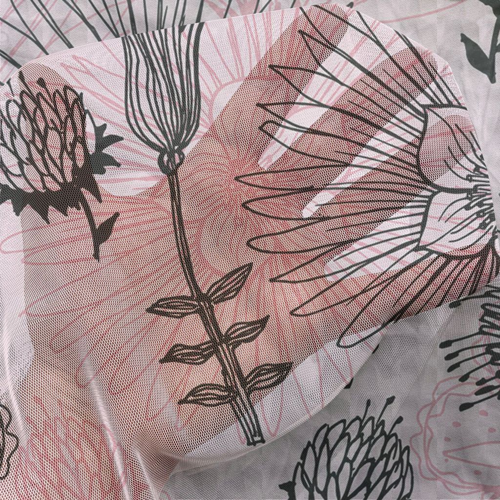 ABAKUHAUS Blumen Wandteppich, Romantische Muster mit schönen Lineart Stilisierte Blumen, Wohnzimmer Schlafzimmer seidiges Satin Wandtuch, 274 cm x...