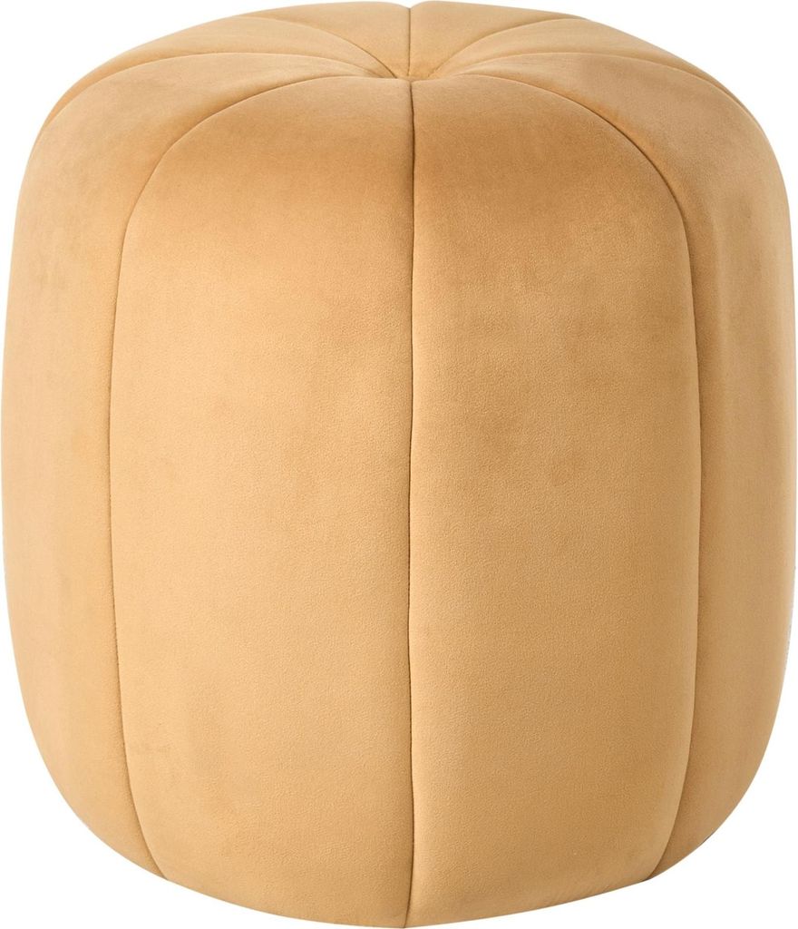 BELIANI Pouf Senfgelb Samt Rund 40 x 40 x 46 cm Knopfheftung Modern r Look Wohnzimmer Schlafzimmer Deko Sitzhocker Fußhocker