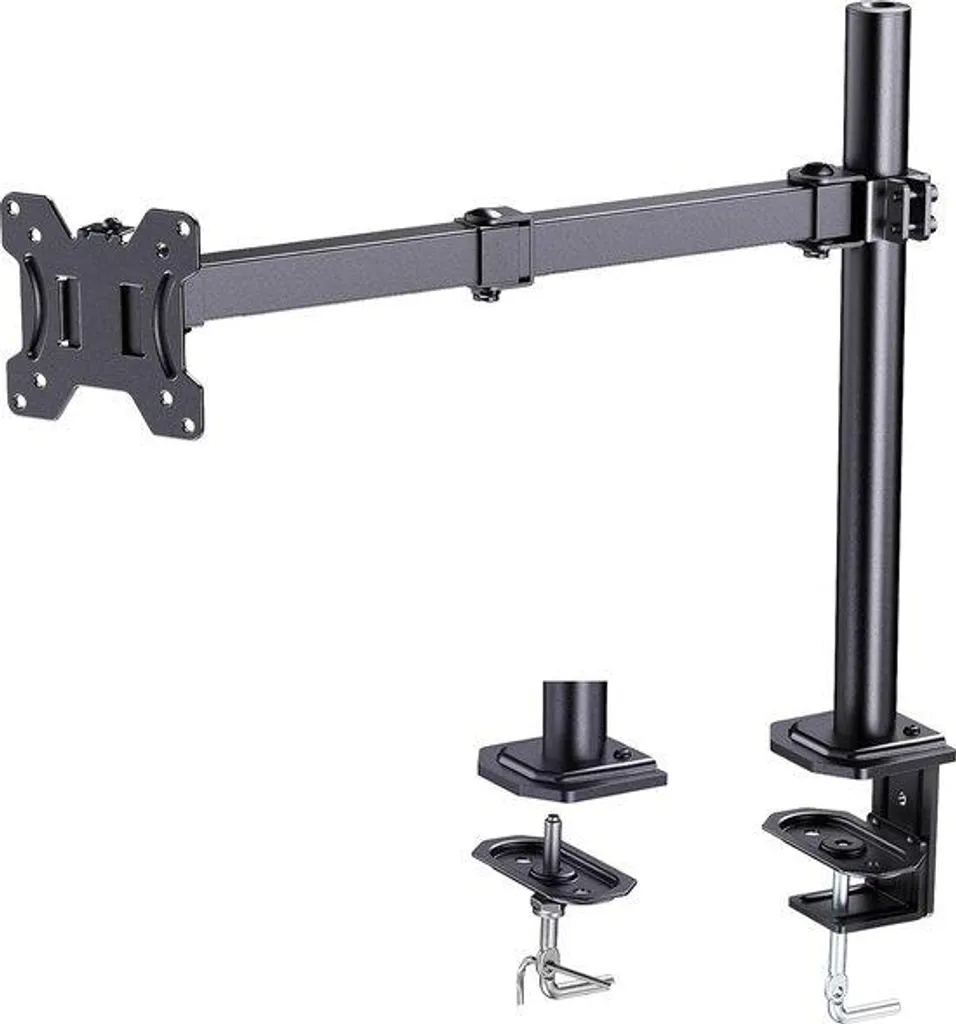 Support d'écran haut de gamme en aluminium noir mat articulé VESA 100