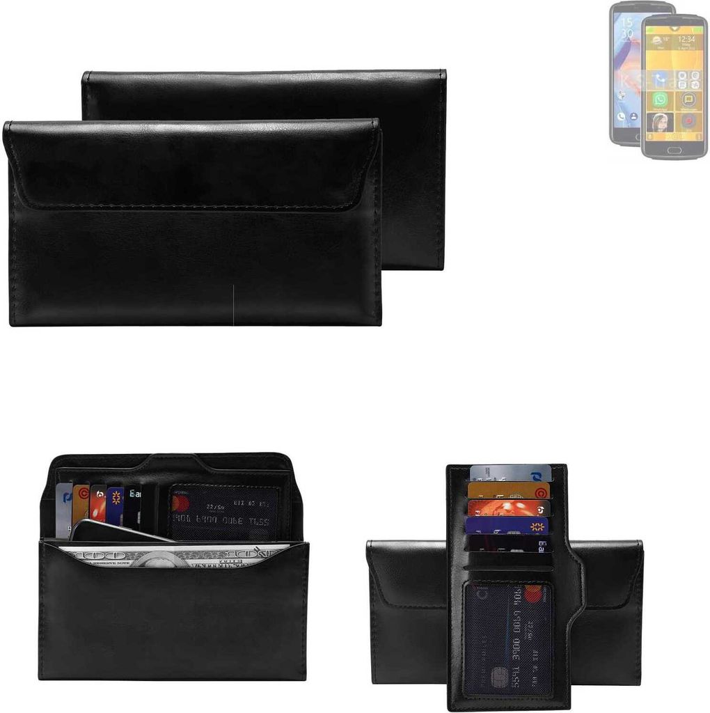 K-S-Trade Handy Hülle kompatibel mit Bea-fon M7 Schutz Hülle Tasche Schutz Case Handytasche Kunstleder schwarz, 1x