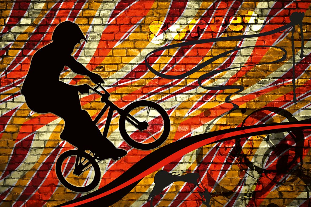 Fototapete - Bicycle Red 375x250cm - Vliestapete