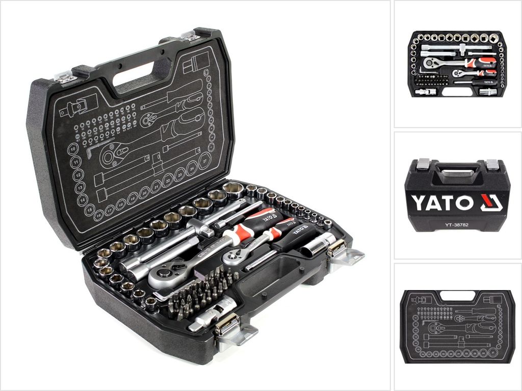Yato YT-38782 Werkzeugkasten Steckschlüssel Satz 72 tlg. Produktbild 