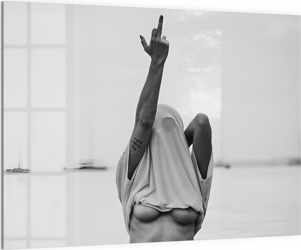 DEQORI Magnettafel Glas 120x90 cm 'Stille Rebellion' beschreibbar Whiteboard Küche