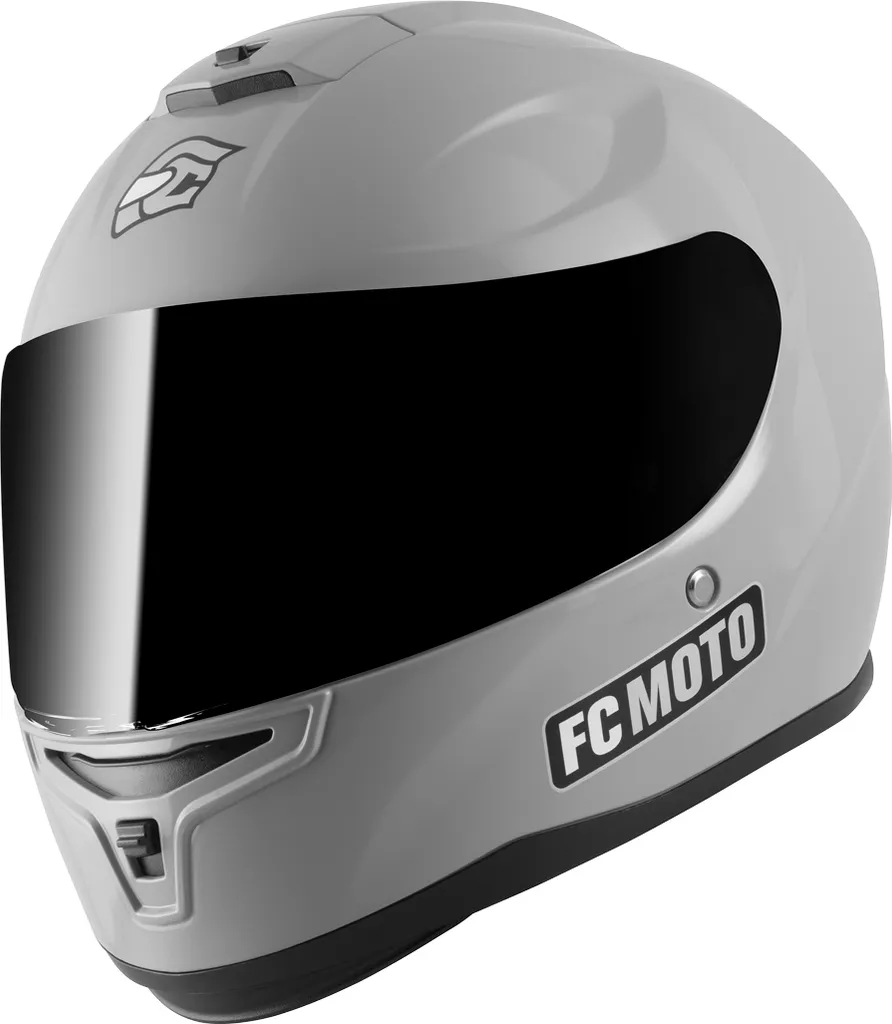 Casque Moto FF114B FC-Moto Gris S avec Visière Anti-Rayures et Ventilation