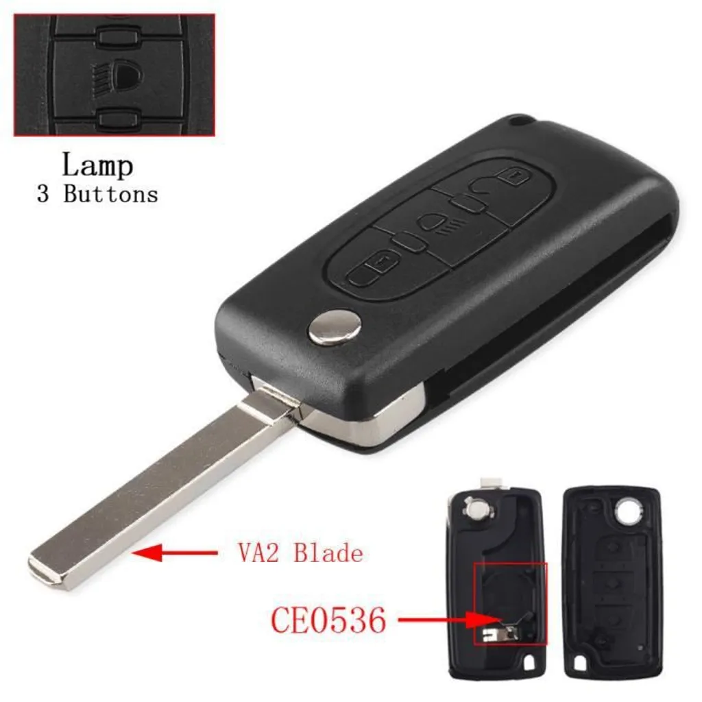 Energy01 Va2 Ce0536 C - Coque de Clé Plip 2 Boutons pour Citroën C3