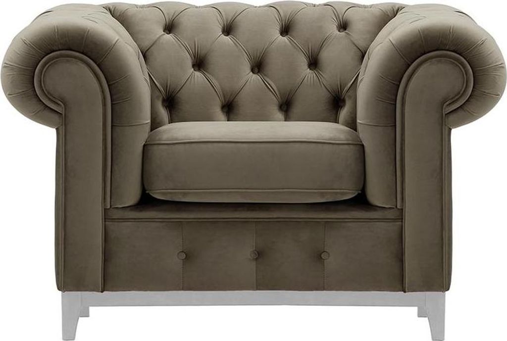 Sessel Chesterfield Grand-Velluto 17-weiß