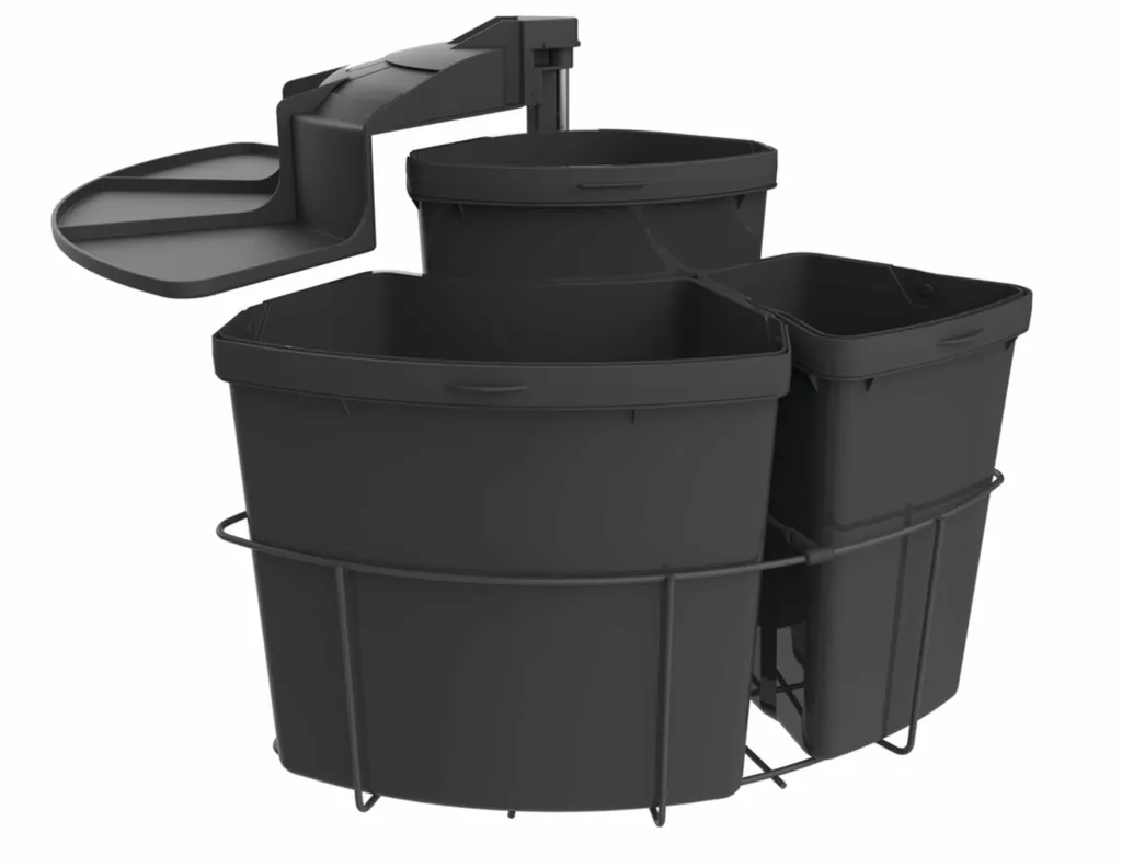 NABER Cabbi 3ème poubelle 39L anthracite pour tri sélectif efficace