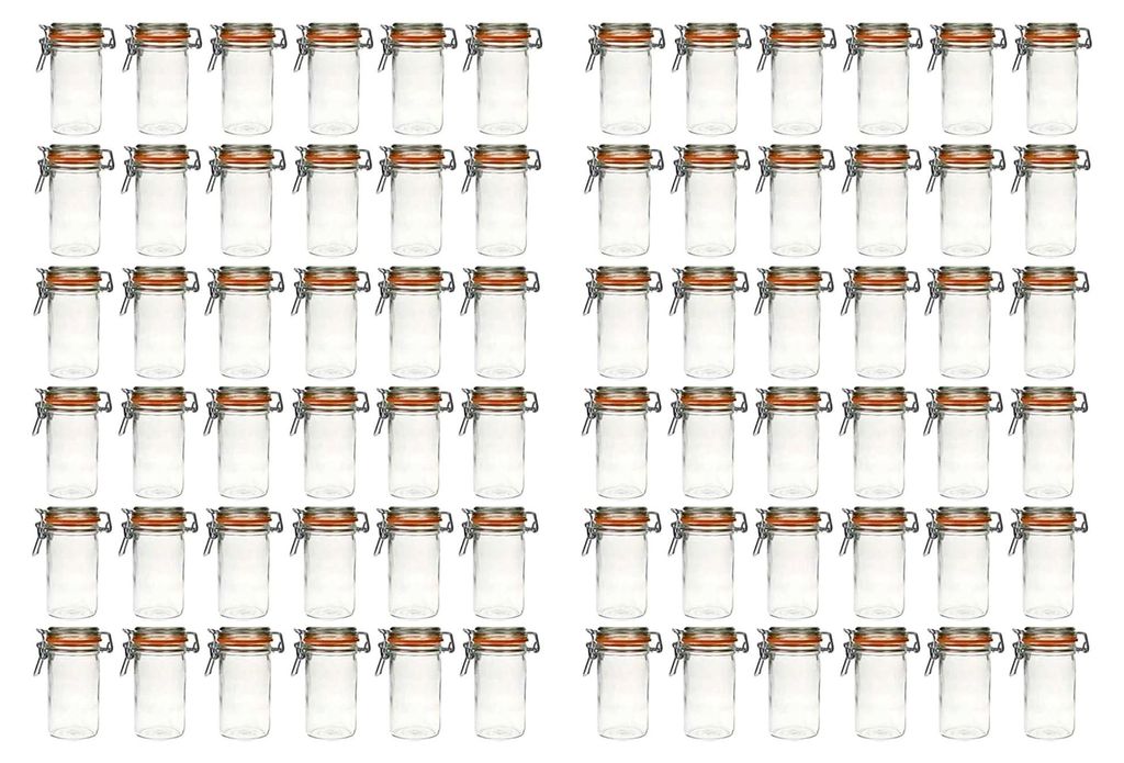 72 Stück Drahtbügelglas 250 ml Einmachgläser Vorratsgläser mit Bügelverschluss