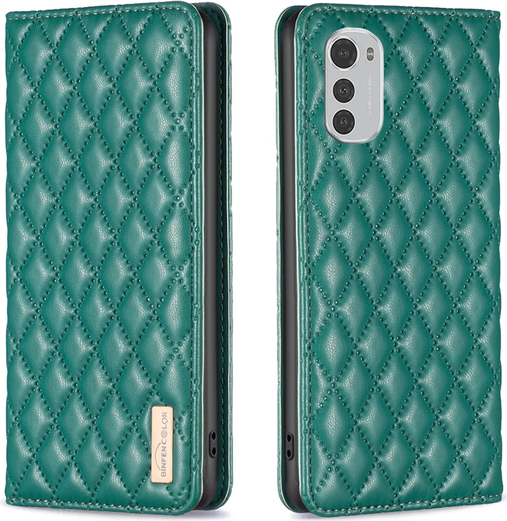 Custodia Moto E32 in Pelle Verde: Protezione Flip Portafoglio Elegante