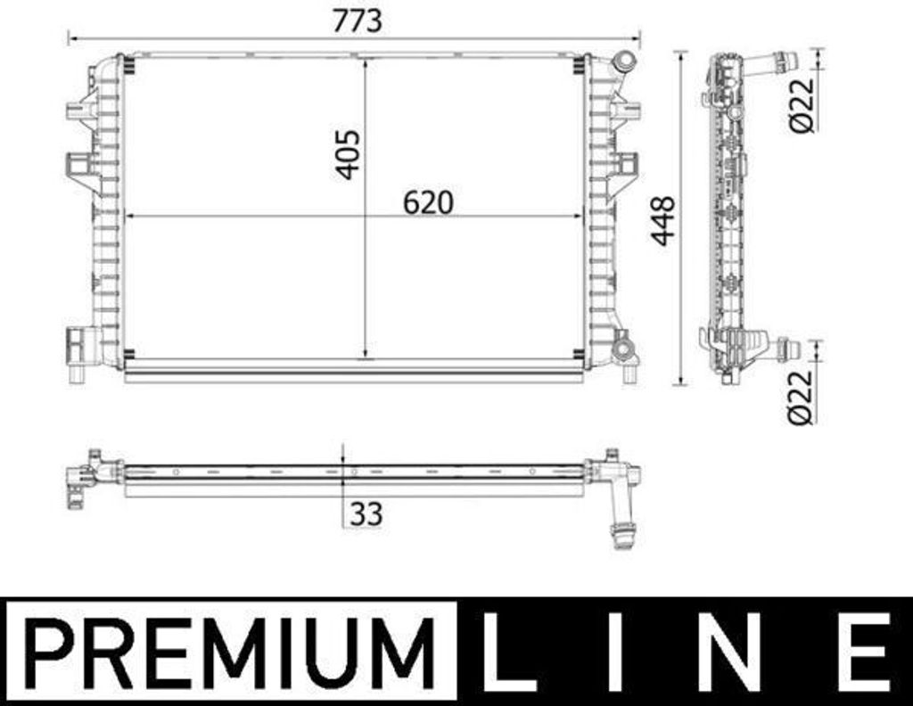MAHLE Ladeluftkühler CIR 34 000P für VW Golf VII Schrägheck Produktbild 