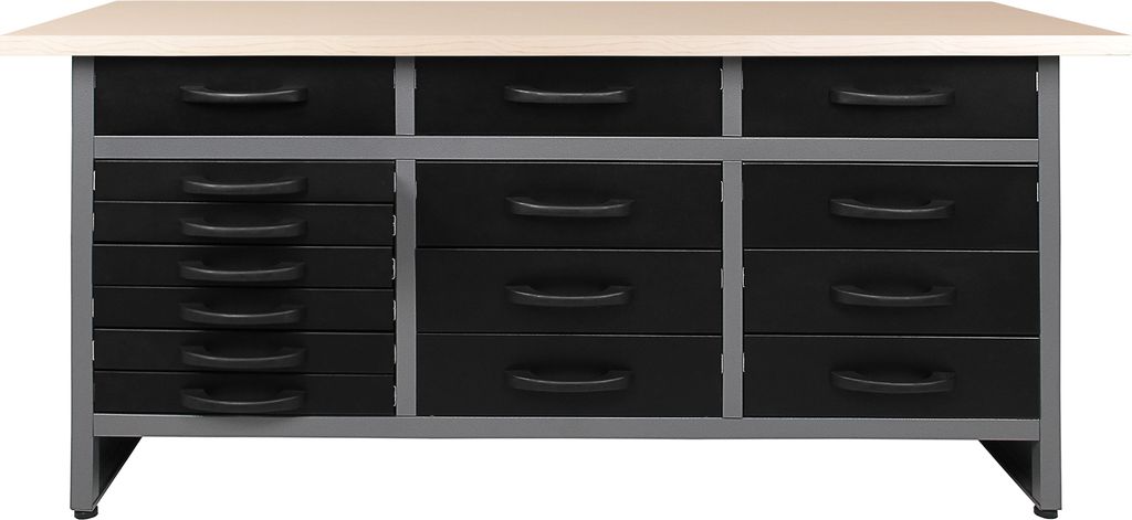 Ondis24 Metall Werkbank 170 cm "Konny" 15 Schubladen Produktbild 