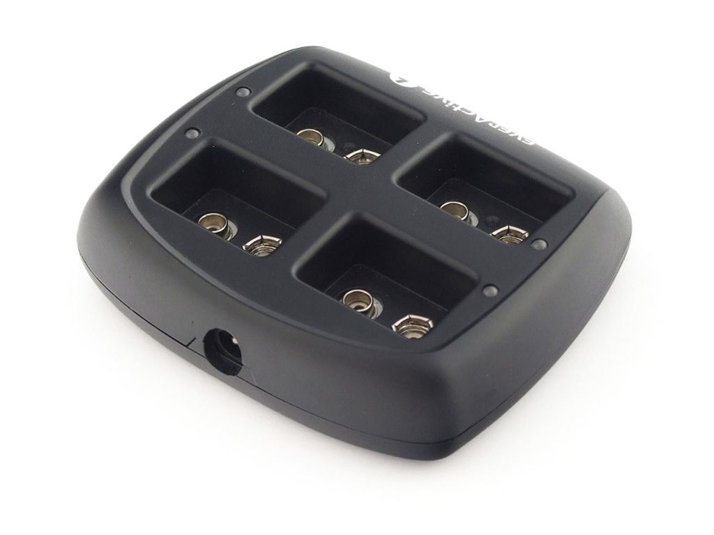 everActive Ladegerät für 4 9V Akkus, schnelle Ladung - 2 Stunden Akku-Set, vollautomatisch, LED-Status-Anzeige, für 8.4V NI-MH