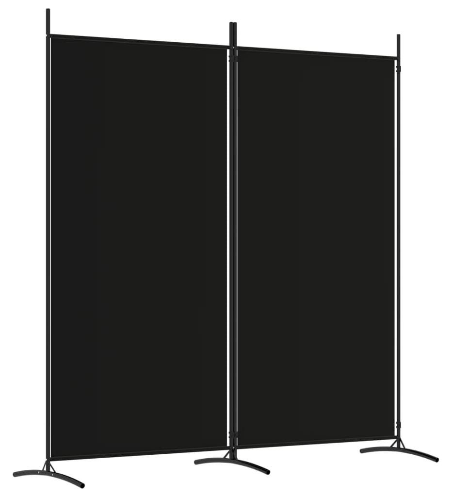 vidaXL 2-tlg. Paravent Schwarz 175x180 cm Stoff Produktbild 