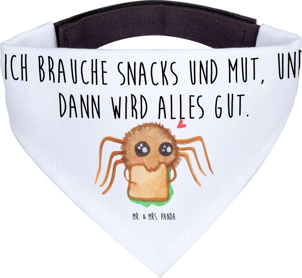 Mr. & Mrs. Panda Halstuch Hund Spinne Agathe Sandwich - Weiß - Geschenk, Lebensfreude, Hunger, Hundeschal, Mut, Hungrig, Dreieckstuch, Alles Wird ...