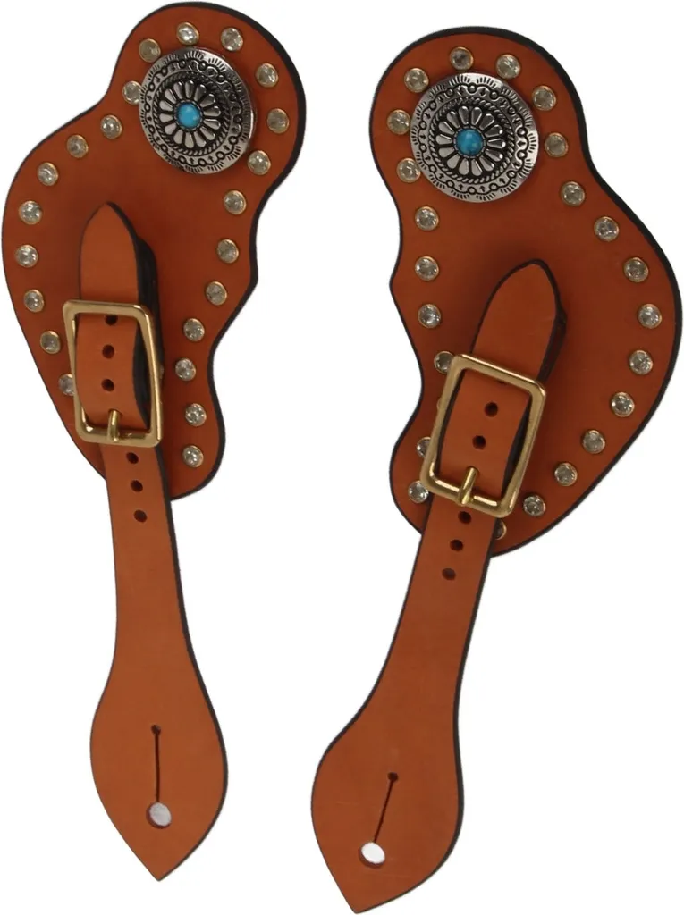 Sangles d'éperons western pour entraînement équestre, protection marron