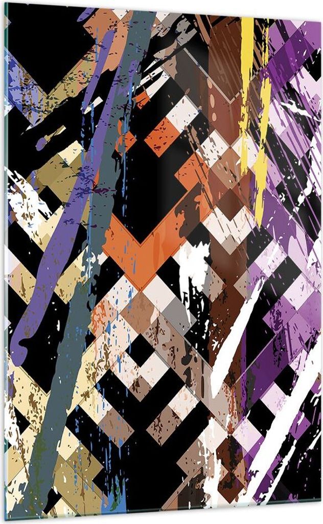 Bilder auf glas - Einteilig - Abstraktion modern - 70x100cm - Glasbilder - Wandbilder - Bilder - zum Aufhängen bereit - Wanddekoration aus Glas - ...