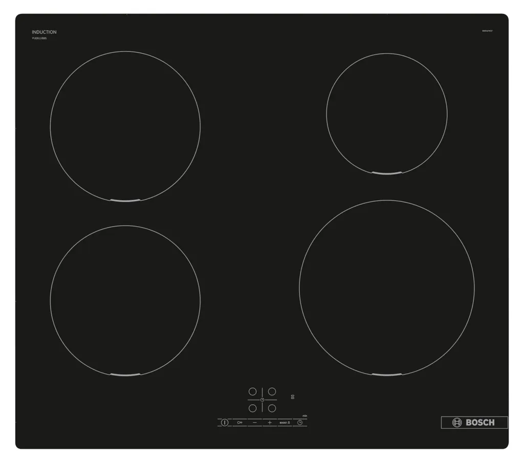 Table cuisson induction 4 zones Bosch PUE611BB5E idéale cuisine familiale
