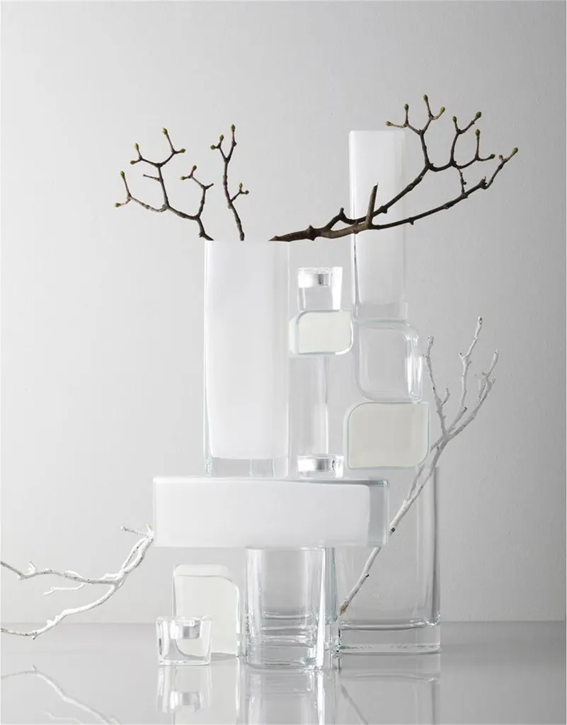 Vase décoratif blanc Leonardo Lucca 20 cm - Soliflore moderne en verre - 4