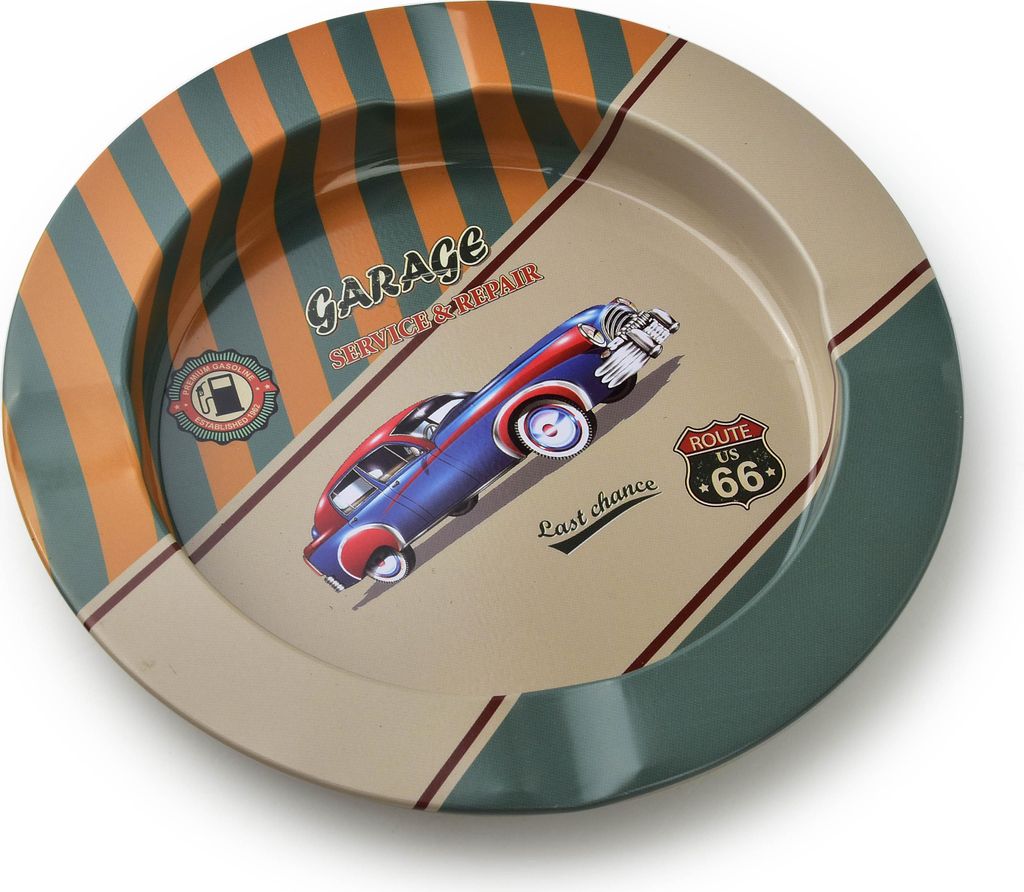 Aschenbecher Metall Ashley Route 66 13,5xH1,5 cm Mehrfarbig 1 Stück