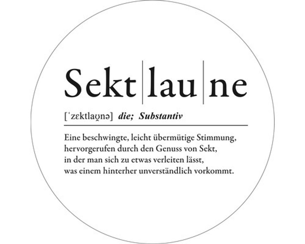 Glasbild Sektlaune Definition Ø 50 cm