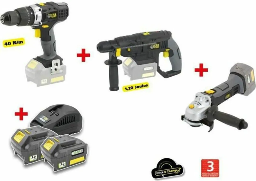 Perceuse Fartools 18V puissante 40 Nm avec set de perçage complet