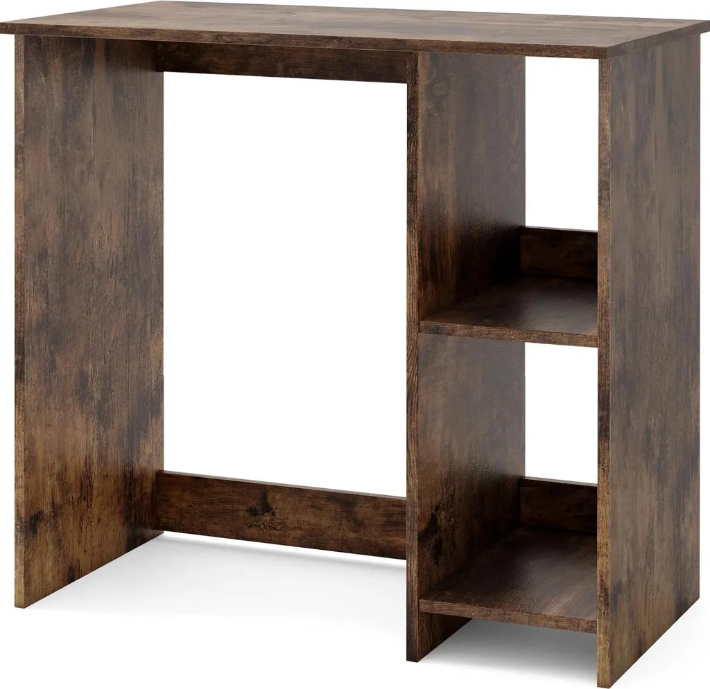 Bureau bois compact pour petit appartement avec 2 espaces de rangement