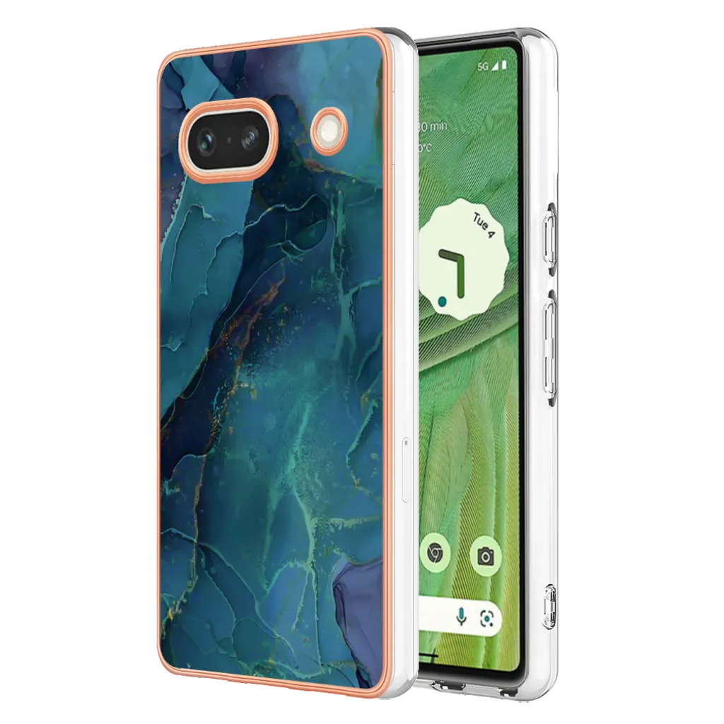 Custodia Google Pixel 7A Silicone TPU Verde Motivo | Cover Antiurto