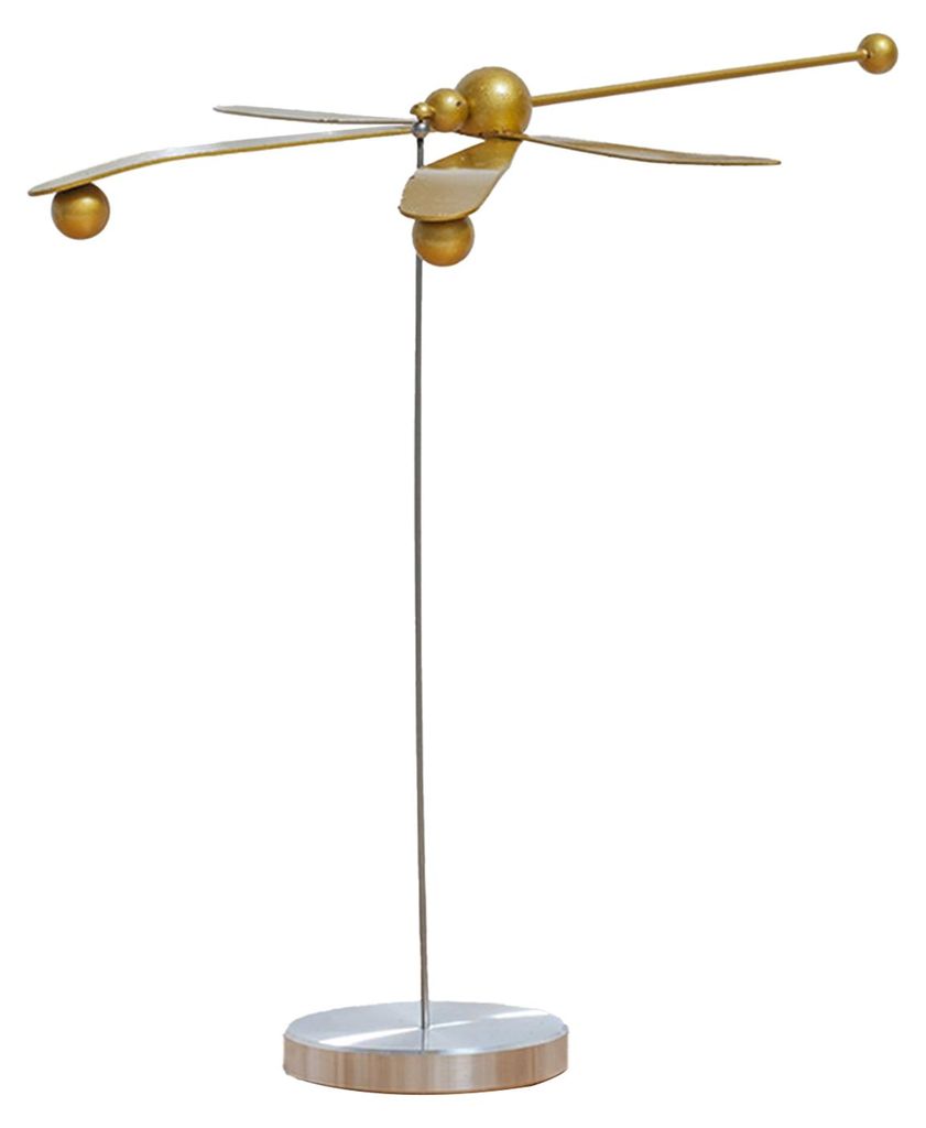 Libellen-Ornament aus Metall, balancierende Libelle aus Legierung mit rundem Sockel, Dekoration für Zuhause, Büro oder Schreibtisch